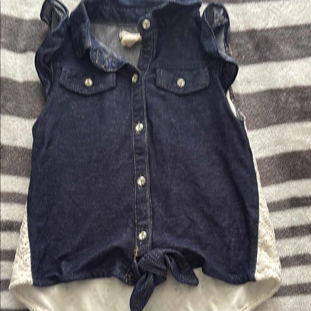 Denim Sleeveless Kids Shirt